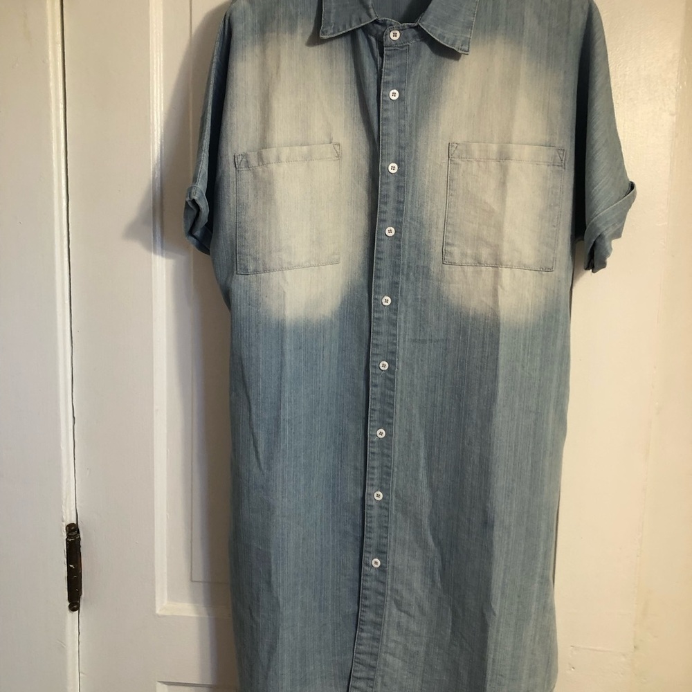 Womans Blue Denim Shirt dress w/pockets
